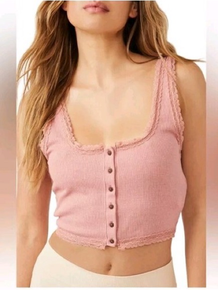 Free People Sugar Dreams Tank In Smoke Rose L